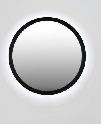 Balticadesign Lustro Cadre Okrągłe Podświetlane Led 50 Cm W Czarnej Ramie Ciepła Barwa Światła Baltica Design 3601