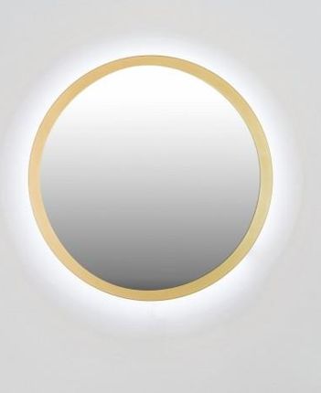 Balticadesign Lustro Cadre Okrągłe Podświetlane Led 70 Cm W Złotej Ramie Neutralna Barwa Światła Baltica Design 3630