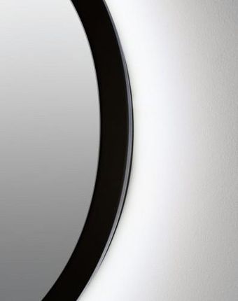 Balticadesign Lustro Cadre Okrągłe Podświetlane Led 90 Cm W Czarnej Ramie Zimna Barwa Światła Baltica Design 3650