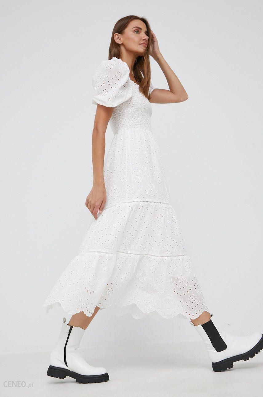 Answear Lab sukienka bawełniana kolor biały midi rozkloszowana - Ceny i  opinie 