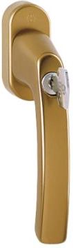 Hoppe Luxembourg Secu100 - Klamka okienna z kluczykiem, kolor starego złota F4