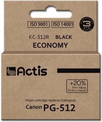 ACTIS TUSZ KC-512R (ZAMIENNIK CANON PG-512; STANDARD; 15 ML; CZARNY) (2_54607)