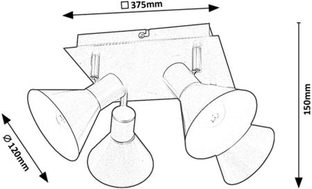 RABALUX - LAMPA SUFITOWA ALVARO 4XE14 - CZARNY/ZŁOTY - 3159  3159 - zdjęcie 2