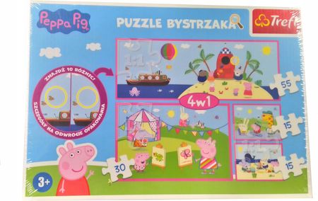 Trefl Puzzle Bystrzaka 4W1 Peppa Pig 91801