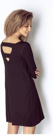 Trapezowa czarna sukienka z rękawem Celin