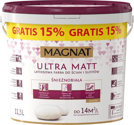 Magnat Ultra Matt Biały Lateksowy 11,5L
