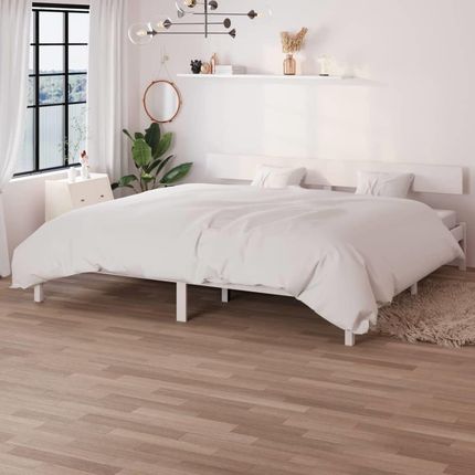 Vidaxl 810163 Bed Frame White Solid Wood Pine 180X200Cm 6Ft Super King810163