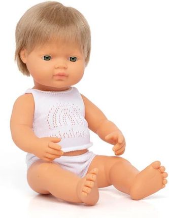 Miniland Doll Lalka Chłopiec Europejczyk Ciemny Blond 38Cm