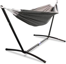Zdjęcie Antracytowy Hamak Na Stelażu Do Ogrodu Zewnętrzny Solidna Rama - Zawidów