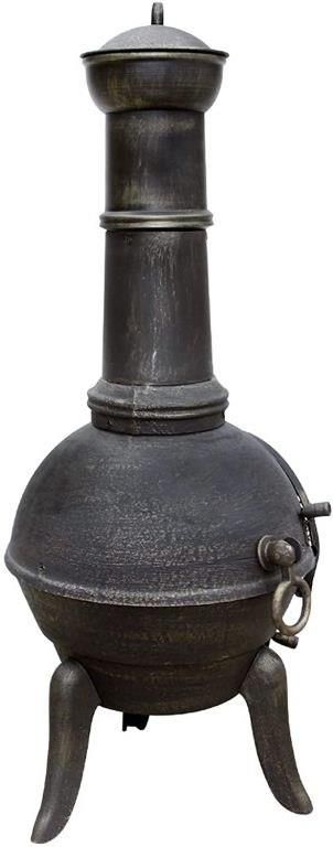 Emaga Jago Zewnętrzny Kominek Ogrodowy Żeliwny 43x43x108 Cm - zdjęcie 5 Emaga Jago Zewnętrzny Kominek Ogrodowy Żeliwny 43x43x108 Cm