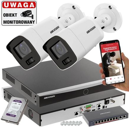 HIKVISION SYSTEM MONITORINGU ACUSENSE 8MPX DS-2CD2087G2-LU(2.8MM) COLORVU MIKROFON MICROSD