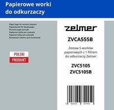 Zdjęcie Zelmer Worki do odkurzacza ZVCA 555B - Gdynia