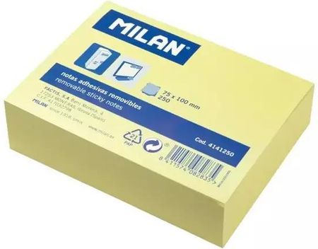 Milan Karteczki Samoprzylepne 100X75 /250K Żółte