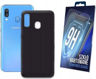 Czarne Etui + Szkło do Samsung Galaxy A40 Case
