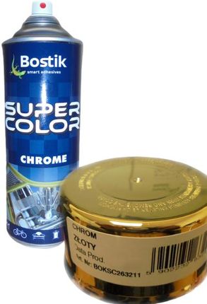 Bostik Farba W Sprayu Lakier Super Color Chrome Złoty 400ml