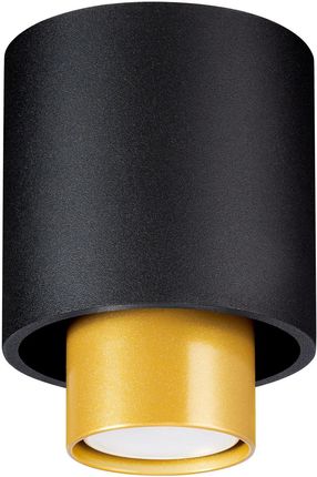 Lumes Czarno-złoty nowoczesny plafon tuba - S183-Stelo