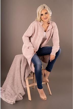 Merribel Różowy długi sweter typu kardigan Elwiran