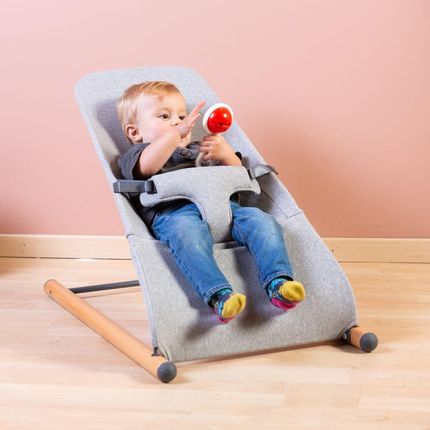 Childhome Leżaczek Bujany Evolux Jersey Grey - zdjęcie 2