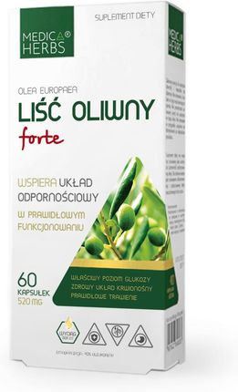 MEDICA HERBS Liść oliwny Forte (Układ odpornościowy) 60 Kapsułek