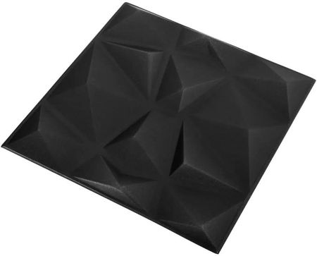 vidaXL Panele ścienne 3D 24szt. 50x50cm diamentowa czerń 6m² 150915