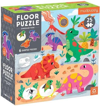Mudpuppy Puzzle Podłogowe Park Dinozaurów Z Elementami Specjalnymi 25El.