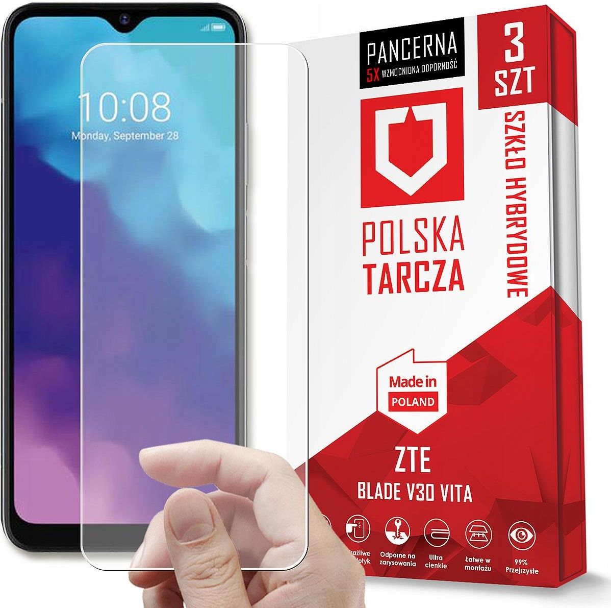 Pellicola Vetro Temperato 9H Per ZTE Blade V30 Vita (6,82'') - 3 Pezzi, Anti Graffio E Impronte