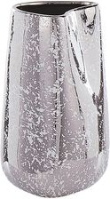 Beliani Wazon Ceramiczny Dekoracyjny Dodatek Do Wnętrz Glamour 27 Cm Srebrny Cirta 307109