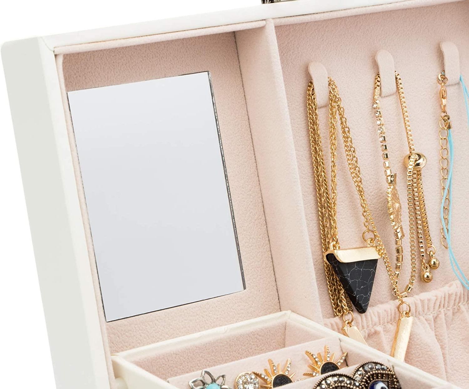 Lilienne Szkatułka Na Biżuterię Z Szufladą I Lusterkiem Ecru Orgbizsp01153-2 - zdjęcie 4 Lilienne Szkatułka Na Biżuterię Z Szufladą I Lusterkiem Ecru Orgbizsp01153-2