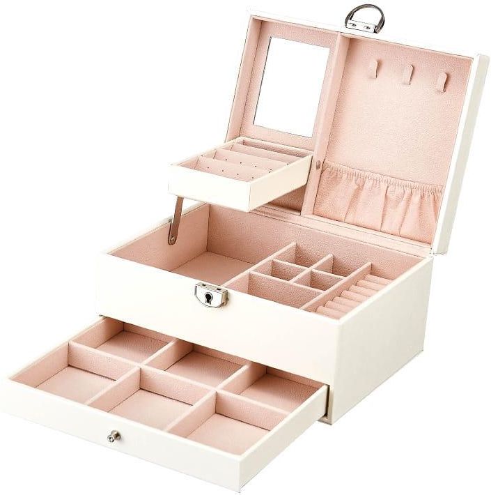 Lilienne Szkatułka Na Biżuterię Z Szufladą I Lusterkiem Ecru Orgbizsp01153-2 - zdjęcie 7 Lilienne Szkatułka Na Biżuterię Z Szufladą I Lusterkiem Ecru Orgbizsp01153-2