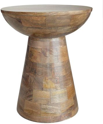 Cudnemeble Mały Nowoczesny Stolik Okrągły Z Drewna Mango Toffi 3781