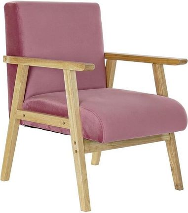Dkd Home Decor Krzesło Różowy Poliester Drewno Mdf (61X63X77 Cm) 408418