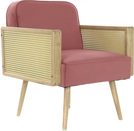 Dkd Home Decor Krzesło Różowy Poliester Rattan (66X64X79 Cm) 408419