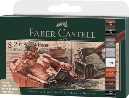 Faber Castell Pisaki Artystyczne Pitt Artist Pen Classic 8 Szt. 167172 Fc