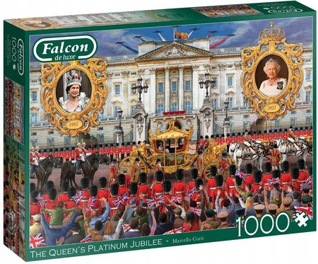 Jumbo Puzzle Falcon Platynowy Jubileusz Królowej Wielkiej Brytanii 1000L.