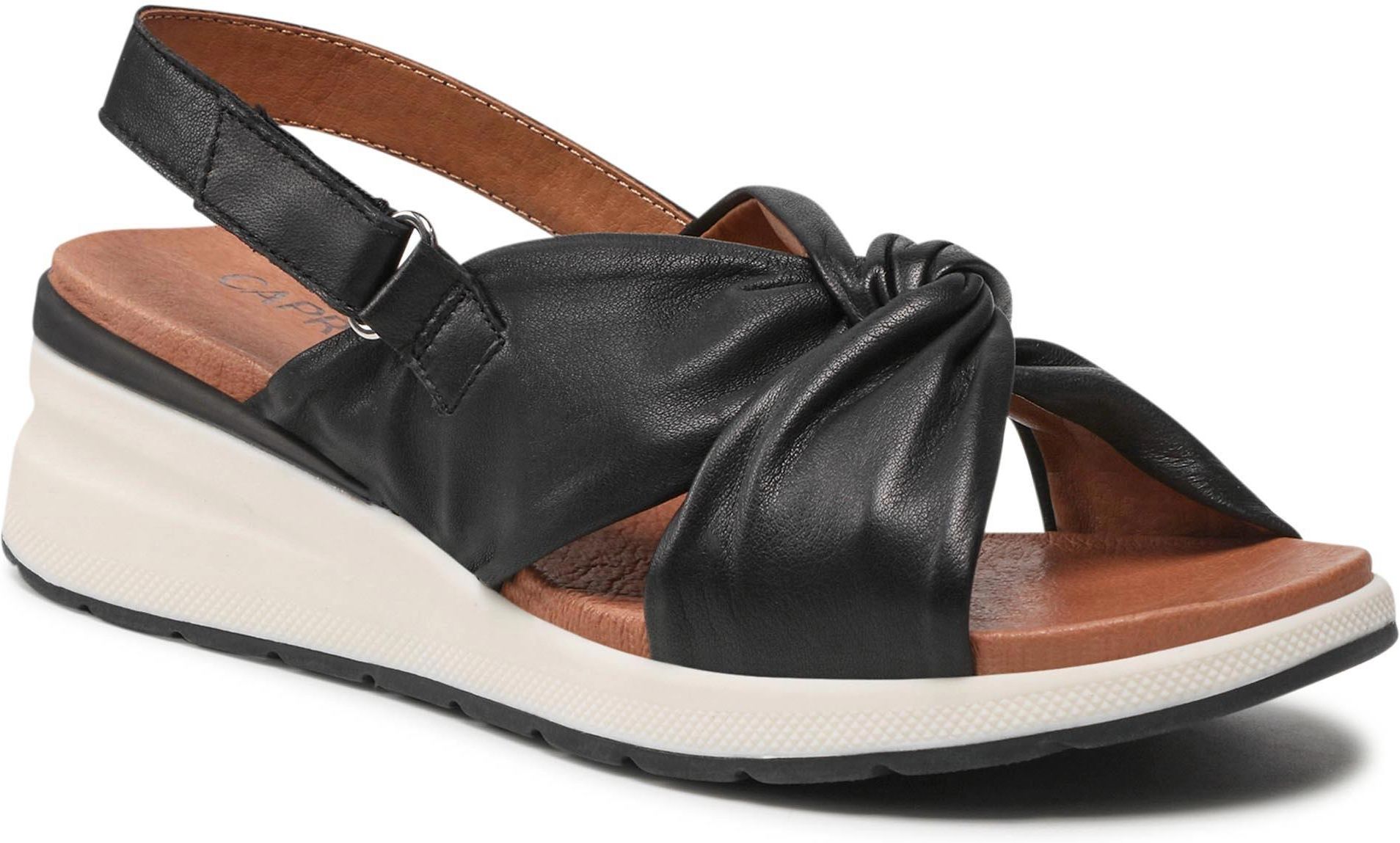 Caprice Dames 9-28300-44 sandaal met hak, Black Nappa, 39 EU, Black Nappa, 39 EU