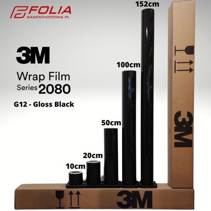 Folia G12 Gloss Black | 50cm | 3M Wrap Film Seria 2080