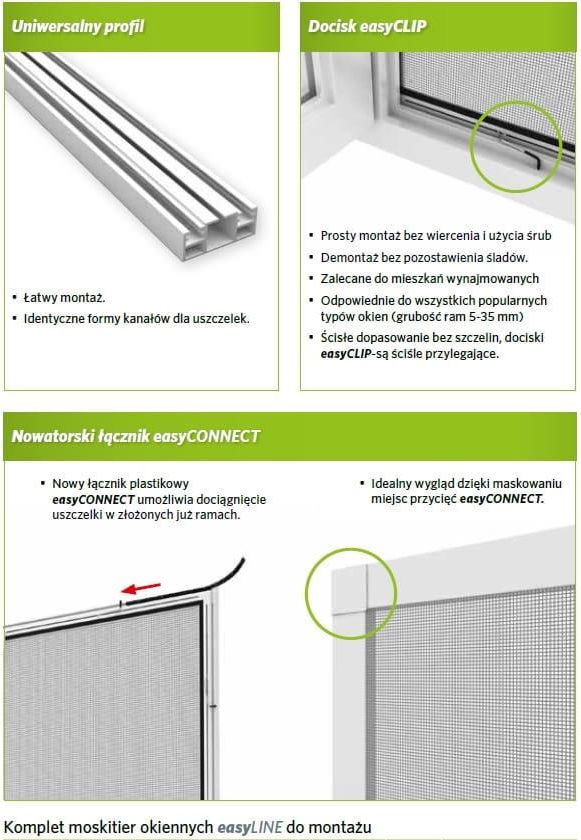 Moskitiera ramkowa okienna Alu 80x100 (ramy antracyt) 002-2202 - zdjęcie 1 Moskitiera ramkowa okienna Alu 80x100 (ramy antracyt) 002-2202