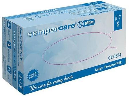 Sempercare EDITION rękawice lateksowe PF r. S Rękawice diagnostyczne lateksowe bezpudrowe 100 szt