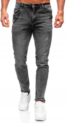 Spodnie Męskie Jeansowe Czarne HY1050 Denley_xl