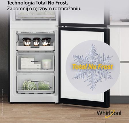 Lodówka Whirlpool W7X 93A W z zamrażalnikiem dolnym 202,7 cm Biała
