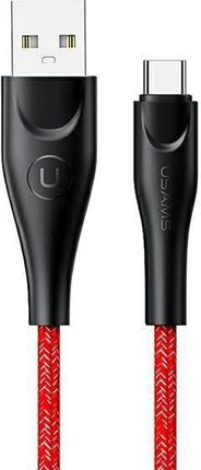 USAMS Kabel pleciony U41 USB-C/USB Fast Charge 1m czerwony/red SJ392USB02 (US-SJ392)