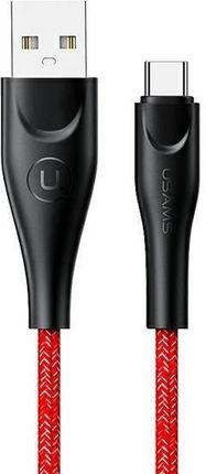 USAMS Kabel pleciony U41 USB-C Fast Charge 3m czerwony/red SJ398USB02 (US-SJ398)