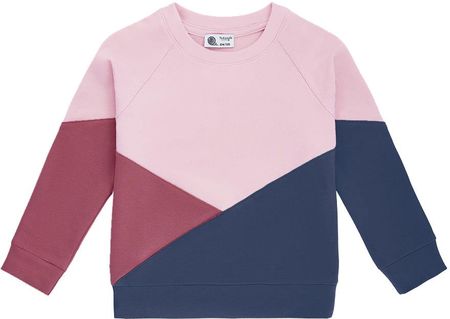 Bluza bawełniana geometryczna różowo-granatowa