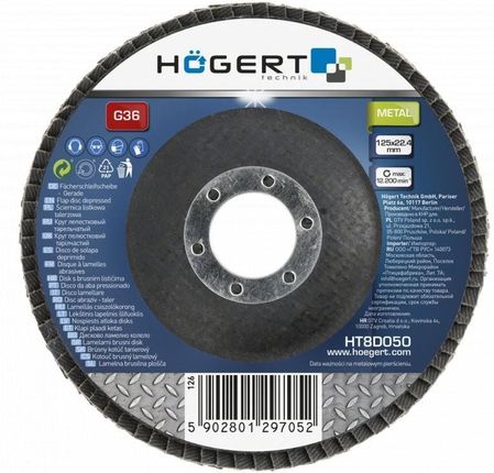 Högert Technik Ściernica Listkowa Talerzowa 125x22,4 G100 HT8D054