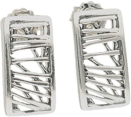 Diament Kolczyki srebrne ażurowy wzór wkrętki (DIAKLC6387925)