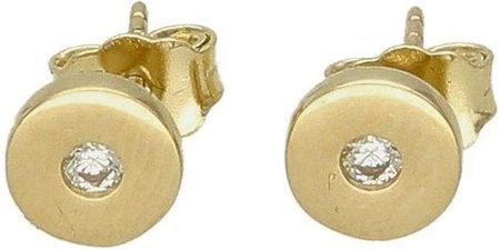 Diament Złote kolczyki z cyrkonią wkrętki (KL5726585)