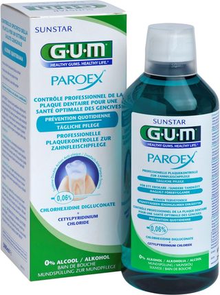 GUM Paroex 0,06%CHX Płyn do płukania na zapalenie dziąseł antyseptyczny 500ml