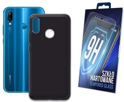 Czarne Etui + Szkło do Huawei P20 Lite Case Case (15e367ba-2dbb-40b6-8af0-beea5fd1245d)