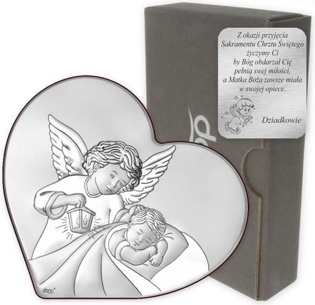 Dono Obrazek srebrny Aniołek Pamiątka Chrztu Świętego DS122