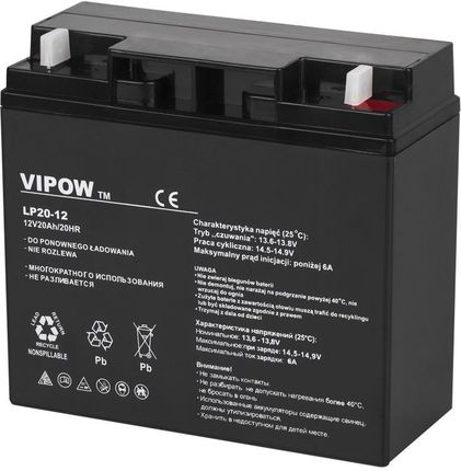 Akumulator żelowy VIPOW 12V 20Ah Vipow